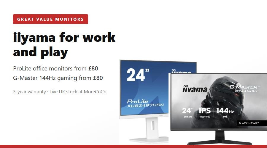 iiyama ProLite office and G-Master gaming monitors available from MoreCoCo