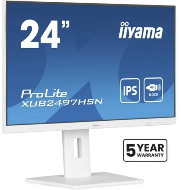 iiyama ProLite XUB2497HSN-W2 white USB-C dock monitor
