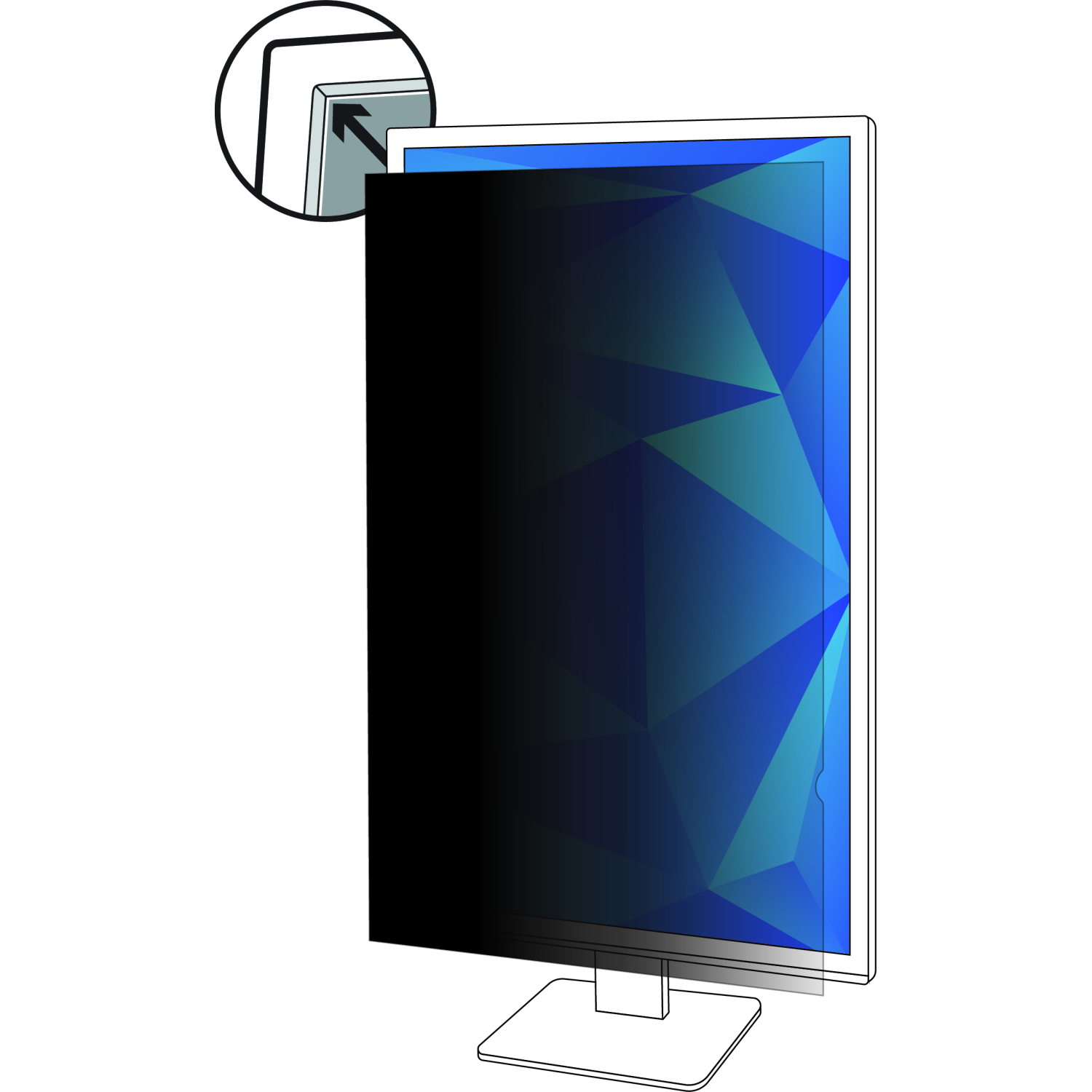 3M 25in Display Privacy Filters - Black