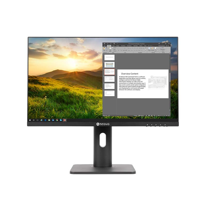 AG Neovo 24" LED Widescreen Full HD VGA/DP/HDMI Black Monitor with Height Adjustment/Pivot/Swivel Base