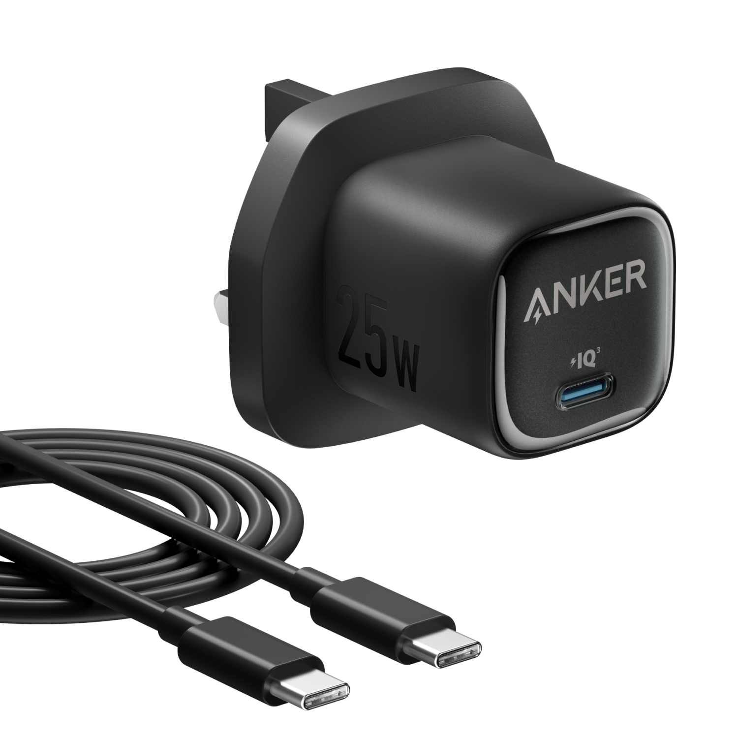 FASTCHARGING 25W WITH USB-C CABLE BK