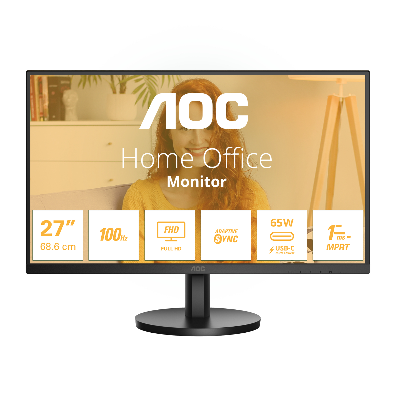 AOC 27B3CA2 Computer Monitors - 27 Inches - Black