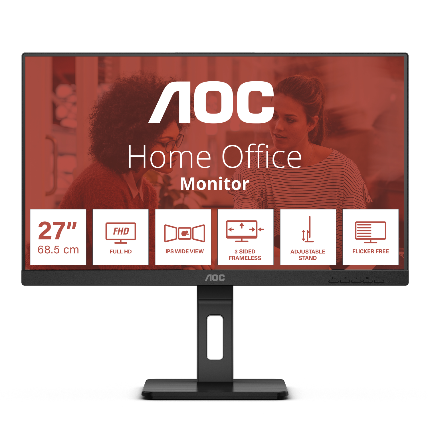 AOC 27E3QAF Computer Monitors - 27 Inches - Black