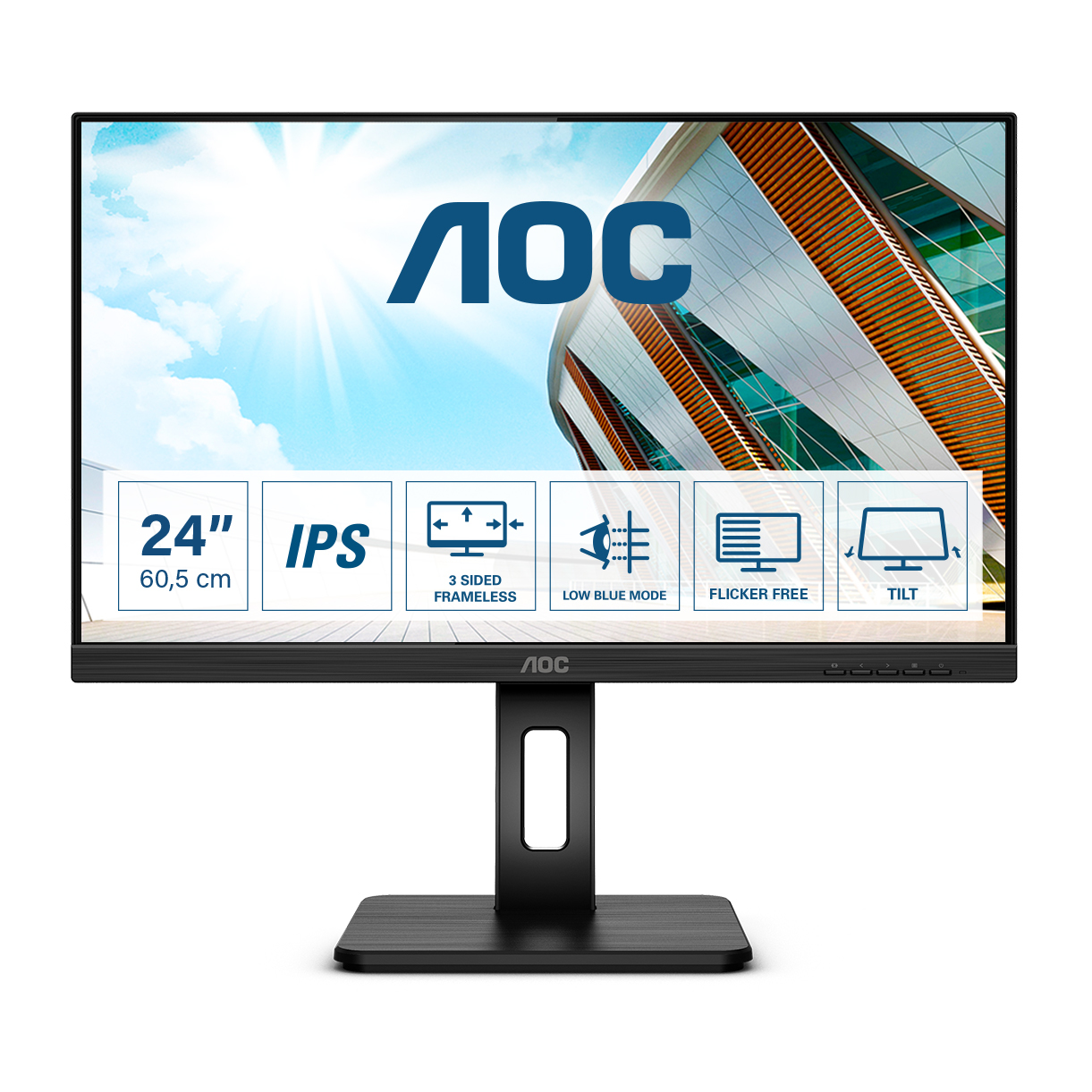 AOC Q24P2Q Computer Monitors - 23.8 Inches - Black