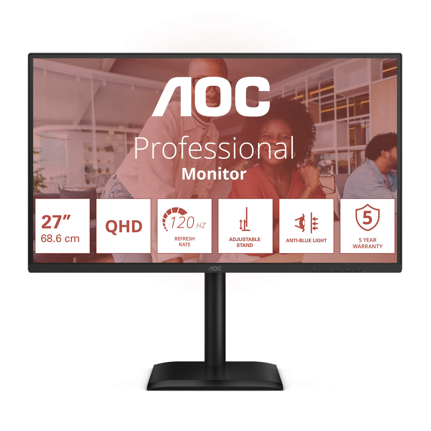 AOC Q27E4U Computer Monitors - 27 Inches - Black