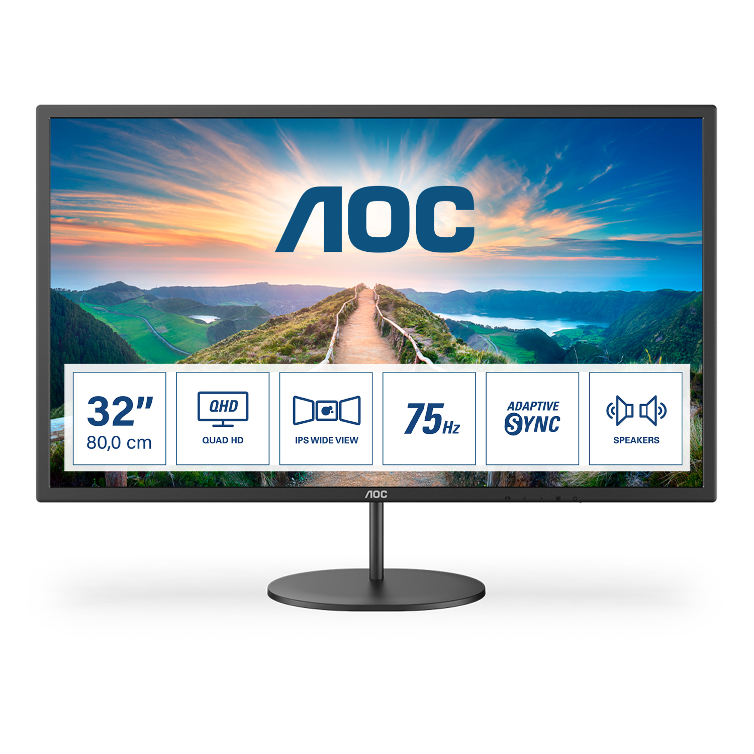 AOC Q32V4 Computer Monitors - 31.5 Inches - Black