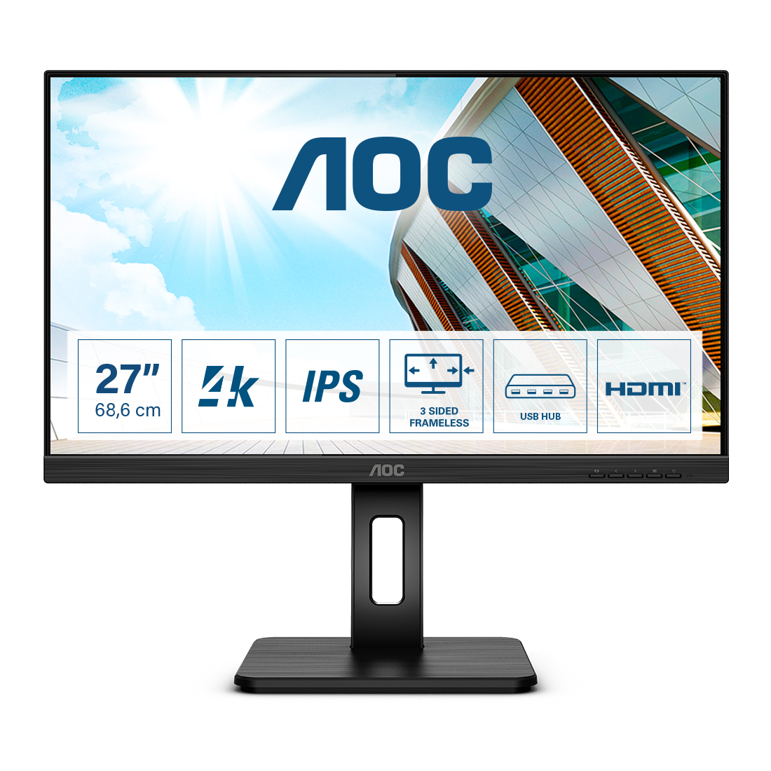 AOC U27P2 Computer Monitors - 27 Inches - Black