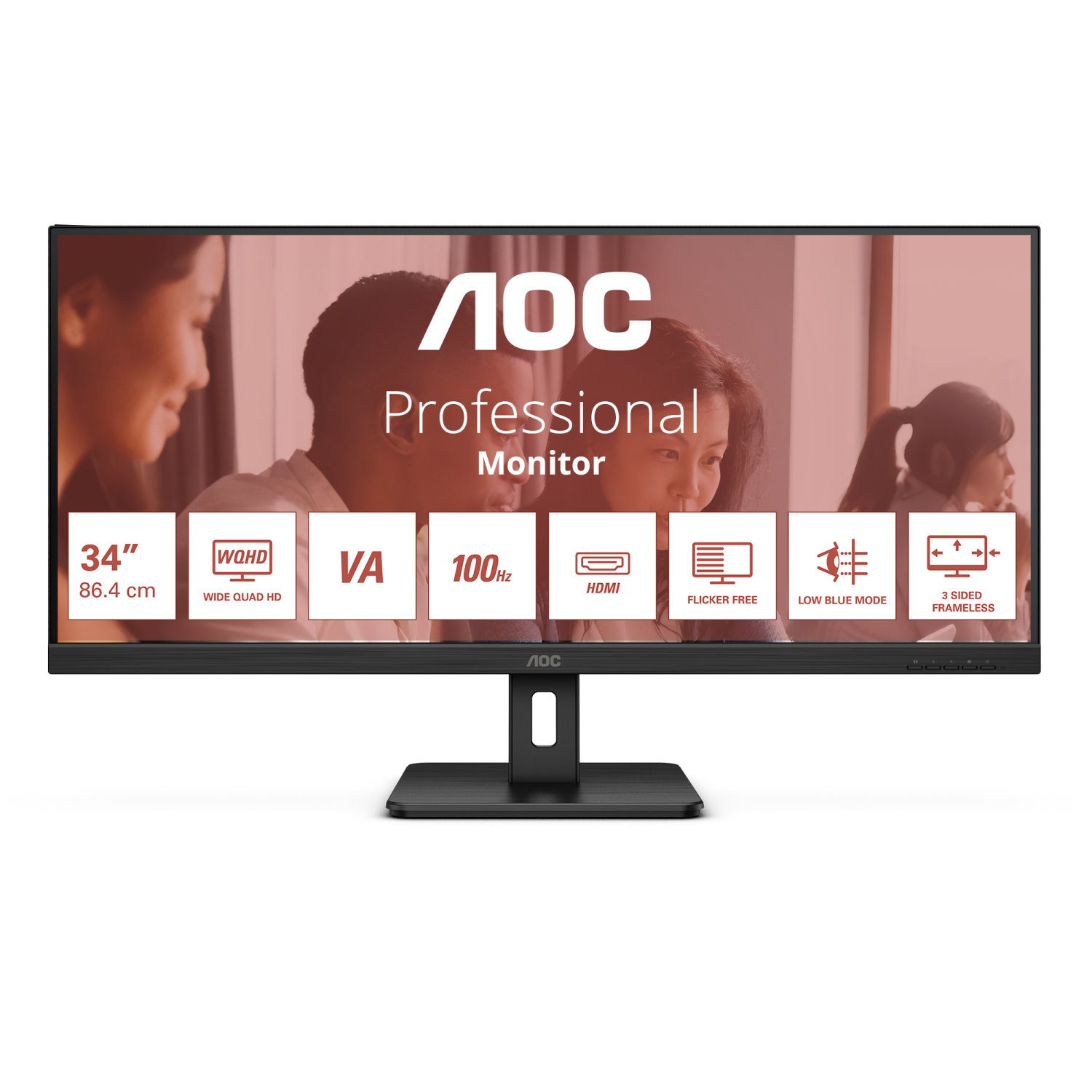 AOC U34E2M Computer Monitors - 34 Inches - Black