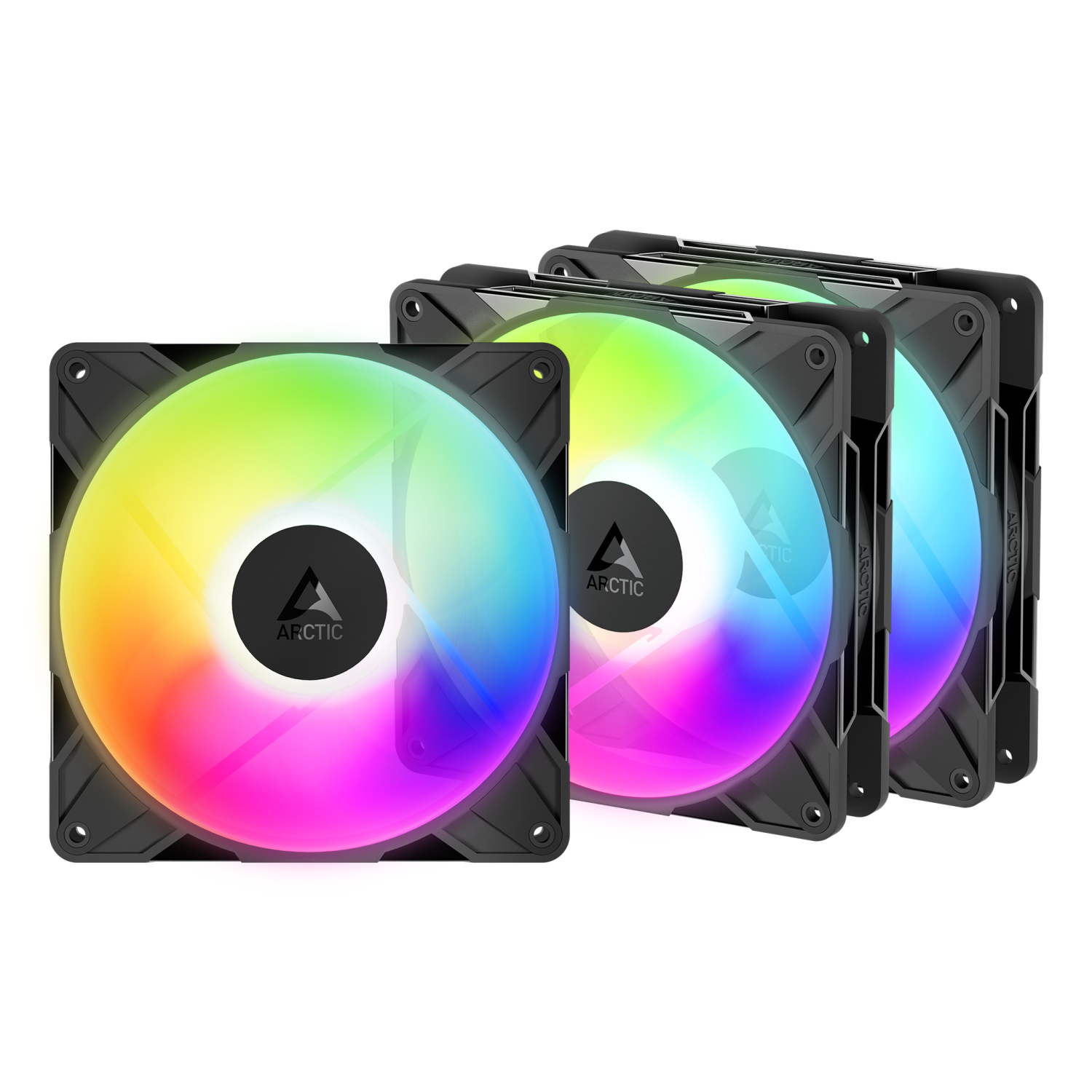 ARCTIC Freezer P14 Pro Reverse A-RGB (White) - 3 Pack - 140 mm A-RGB PWM Fan with Cable Splitter