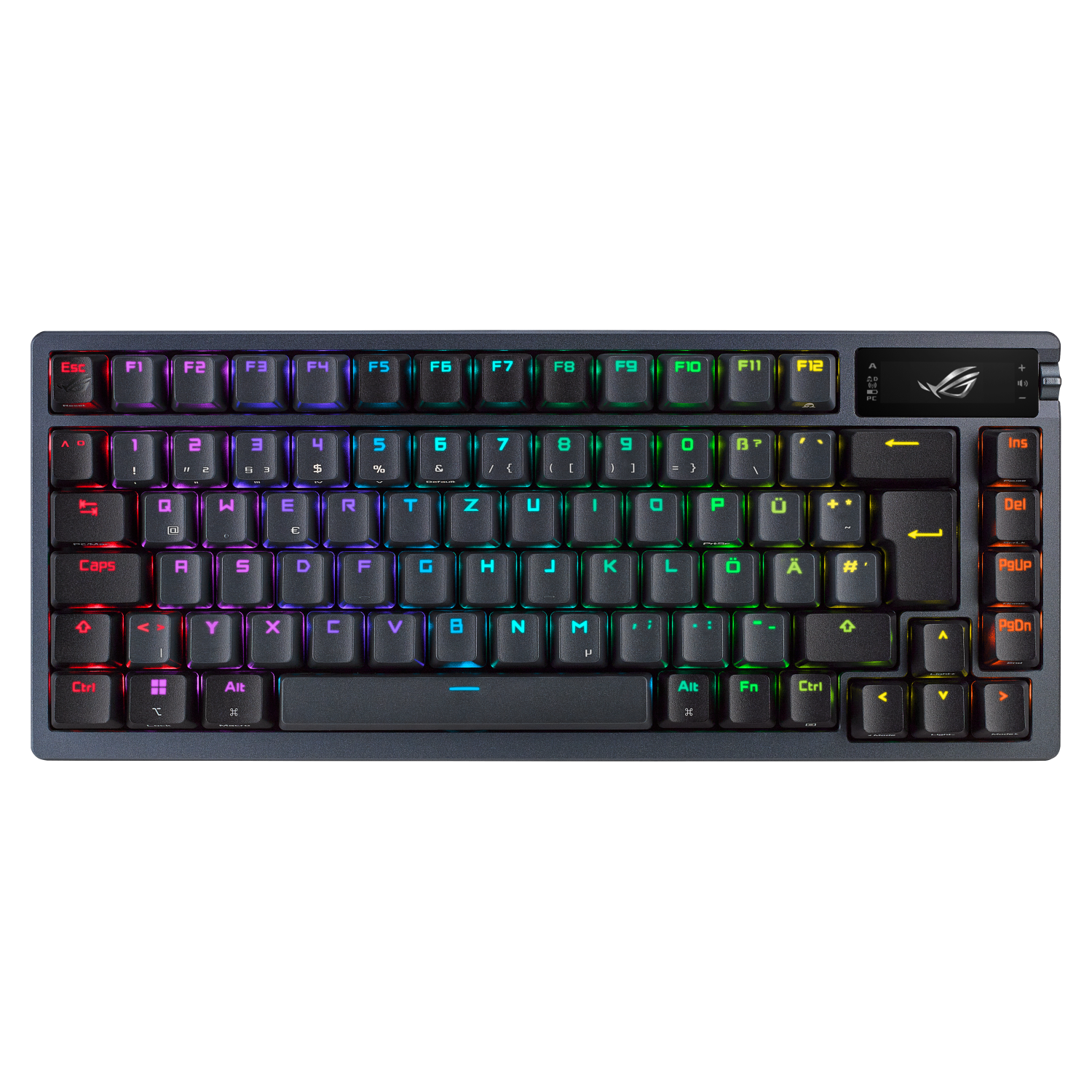 ASUS ROG AZOTH Compact 75% Mechanical RGB Gaming Keyboard, Wireless/Btooth/USB, Hot-Swap ROG NX Red Switches, OLED Display, Control Knob, Mac Support