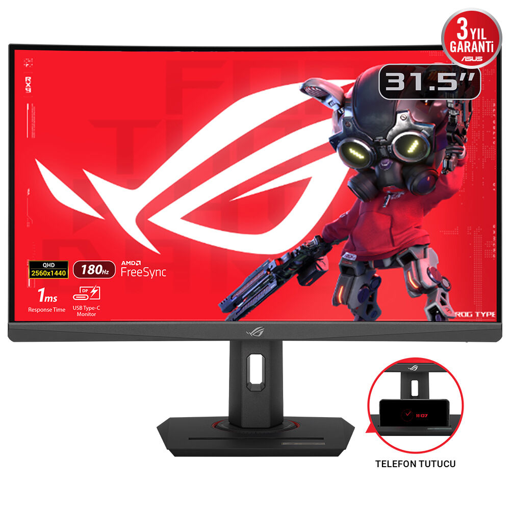 ASUS XG32WCS Computer Monitors - 31.5 Inches - Black