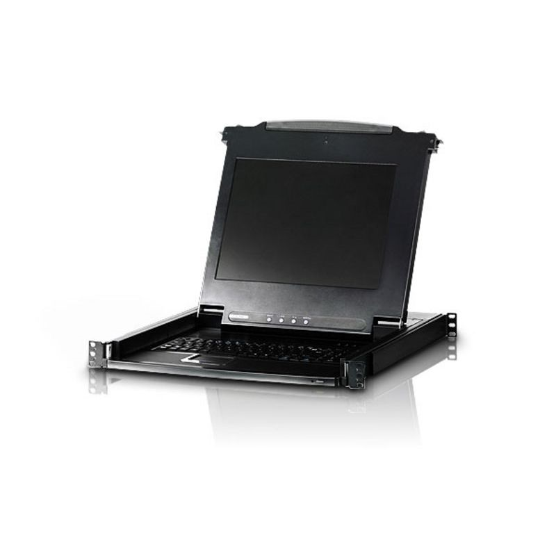 ATEN 17 INCH LCD MONITOR & KEYBOARD RACK MOUNTING CONSOLE - 1U