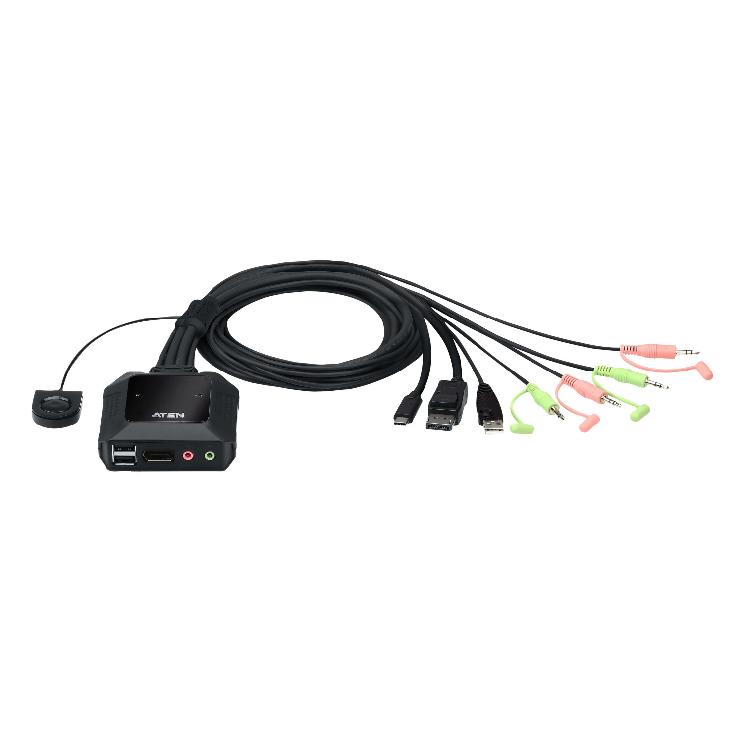 ATEN 2 Port USB-C DP Cable KVM Audio