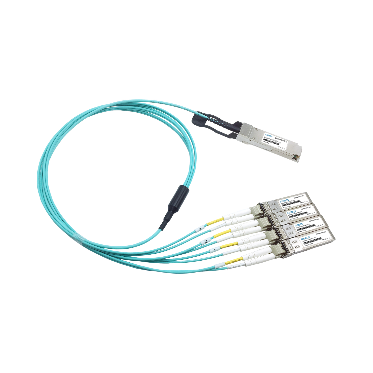 ATGBICS AQP-XPA4-005-C Fibre Optic Cables - Aqua colour