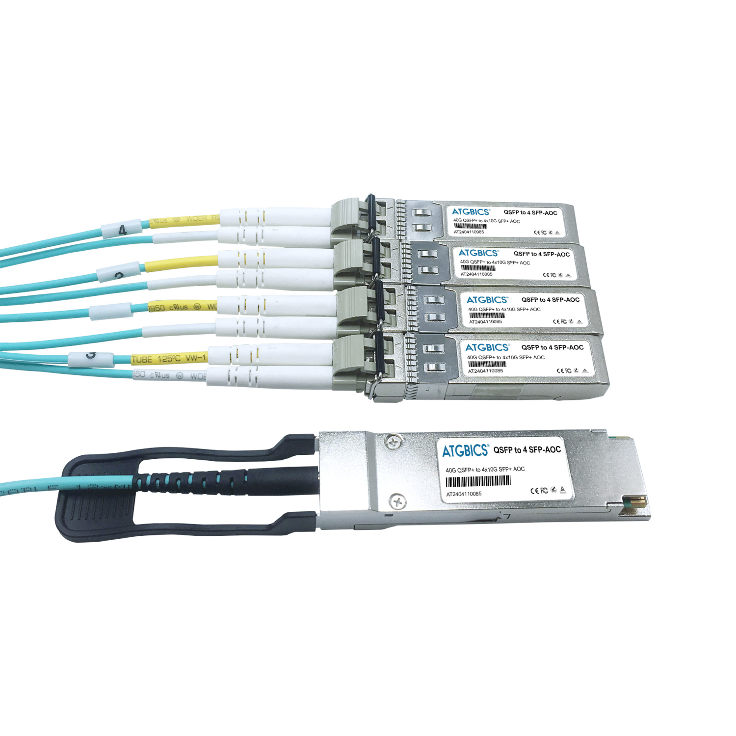 ATGBICS CAB-QSFP-4XSFP-AOC-5M-C1 Fibre Optic Cables - Multi