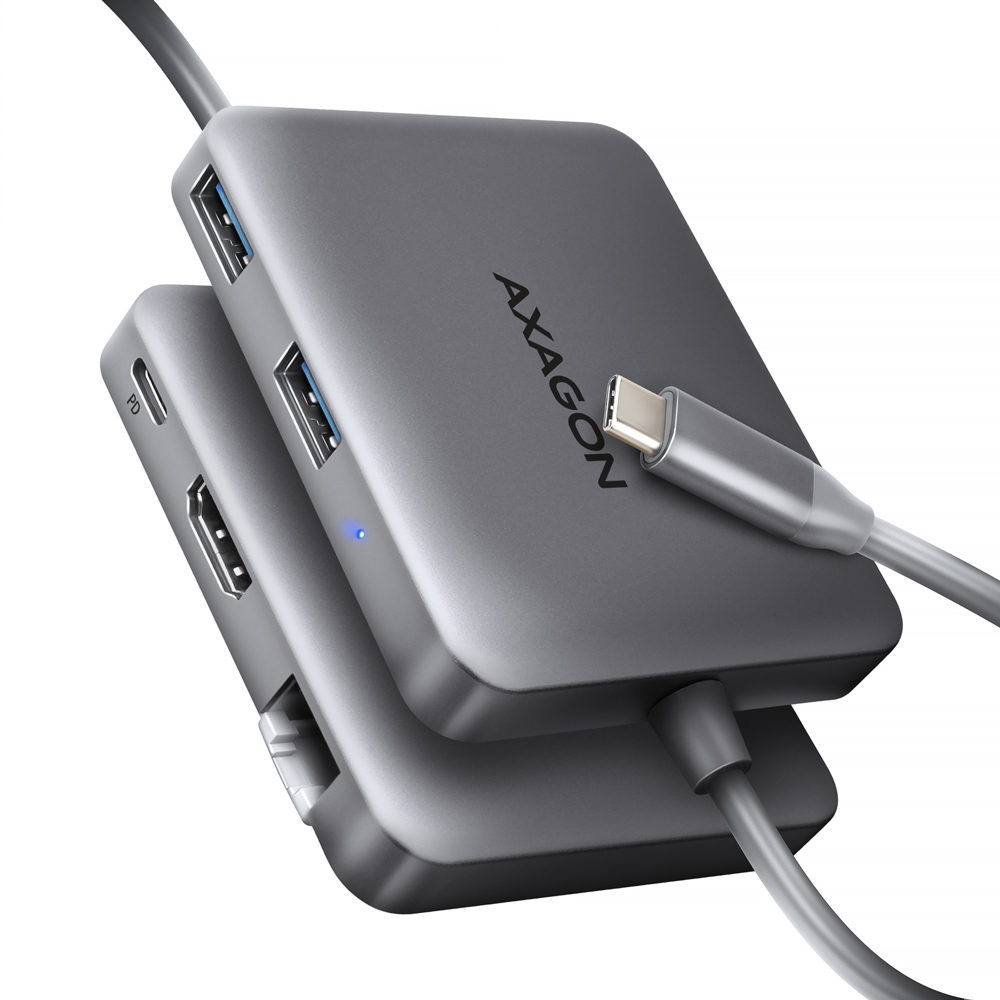 AXAGON HMC-5HL Laptop Docks & Port Replicators - Silver