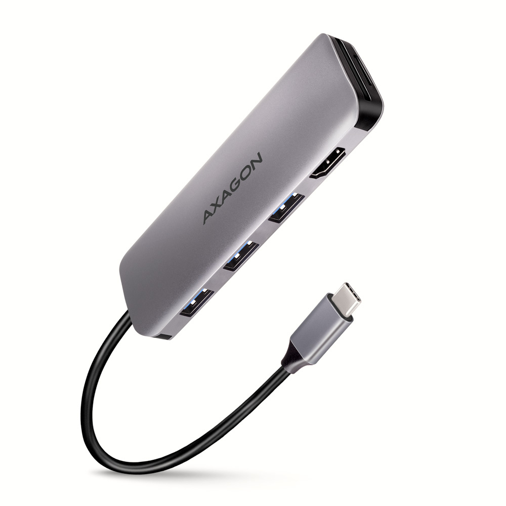 AXAGON HMC-HCR3A Laptop Docks & Port Replicators - Grey