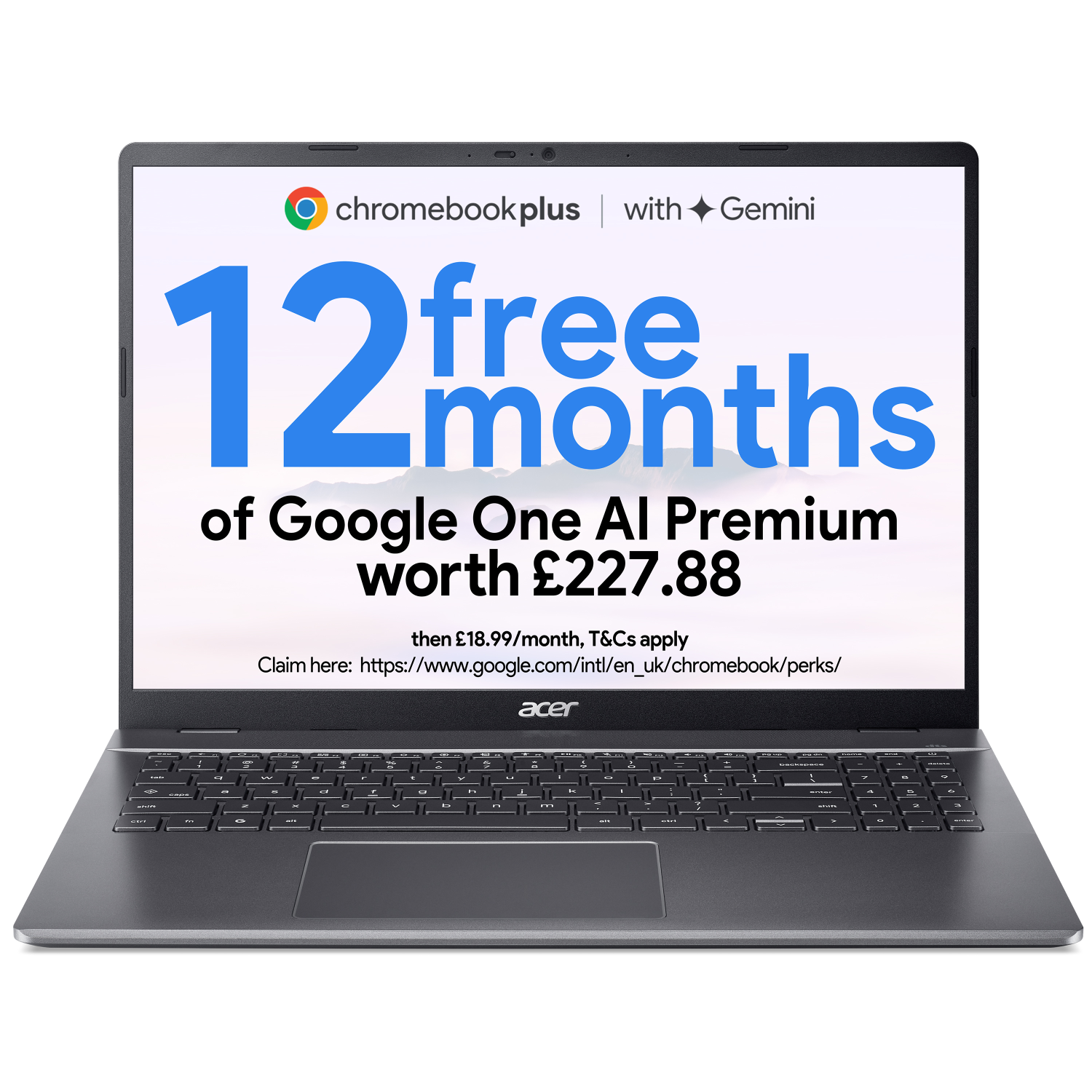 Acer CB516-1H Chromebooks - 16 Inches - 8GB - Grey