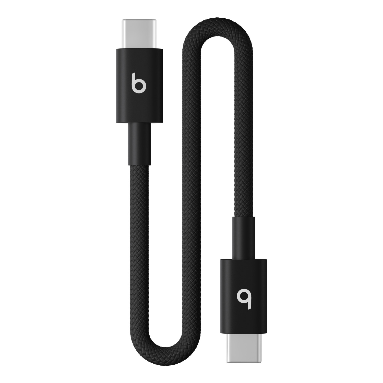 Apple Beats - USB cable - 24 pin USB-C (M) to 24 pin USB-C (M) - USB 2.0 - 20 cm - braided cable, reinforced design, Fast Charging up to 60W - bolt black