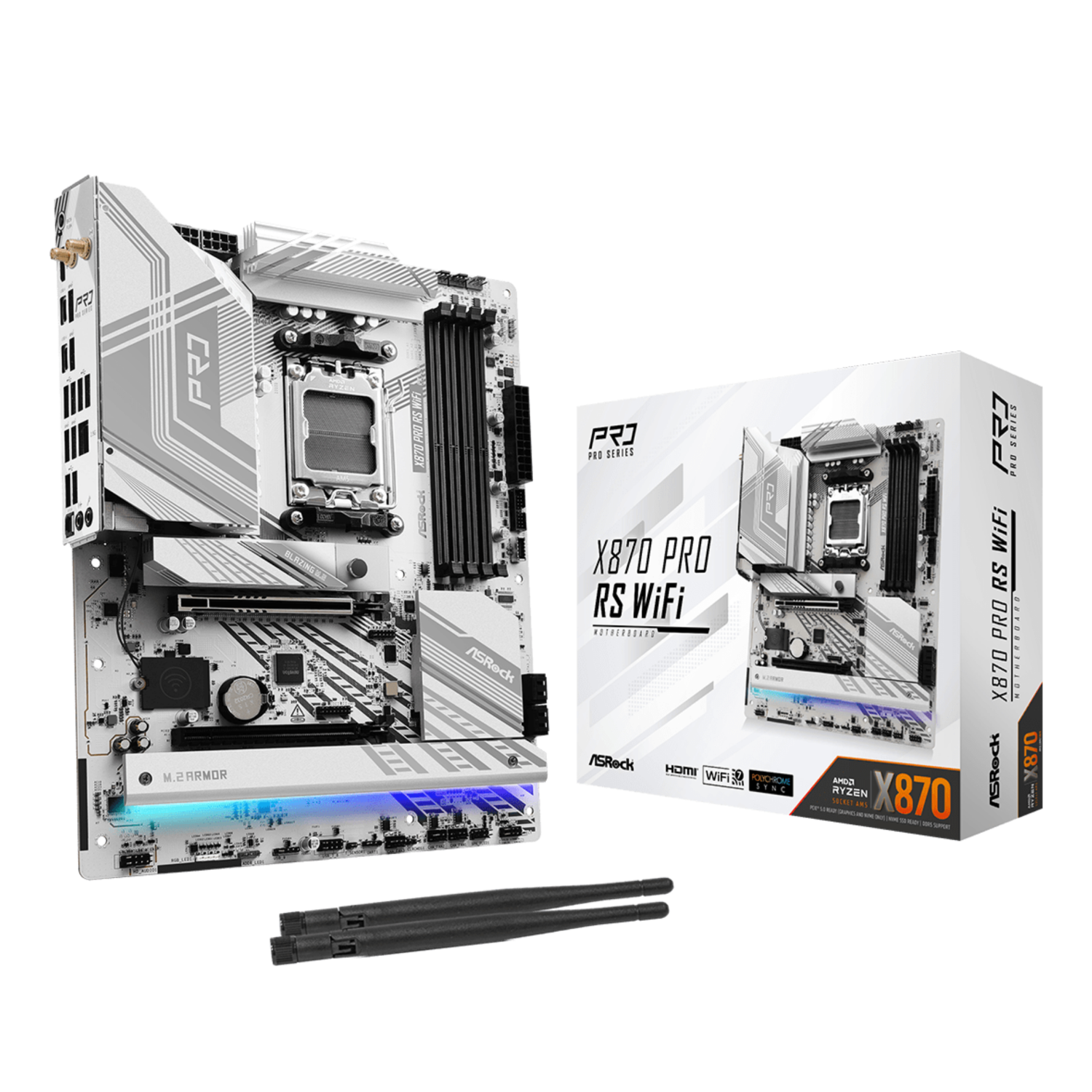 Asrock X870 Motherboards - White