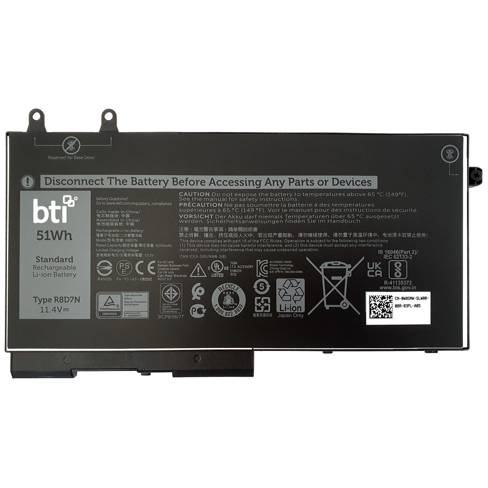 BTI 07WNW1 Industrial Rechargeable Batteries - Black