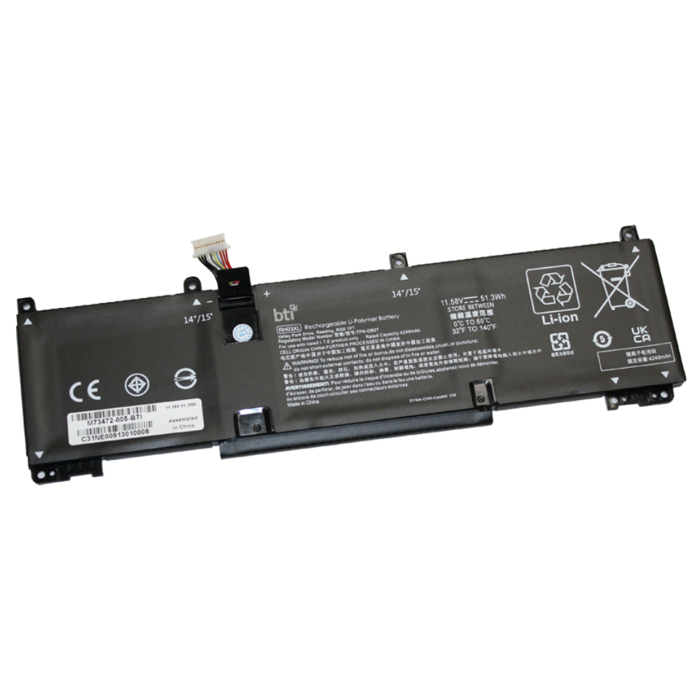 BTI 4U6T2AV Industrial Rechargeable Batteries - Black