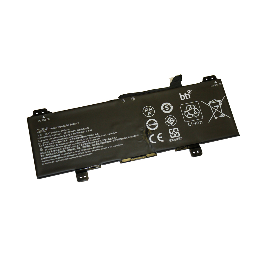 BTI 2-cell Industrial Rechargeable Batteries - Black
