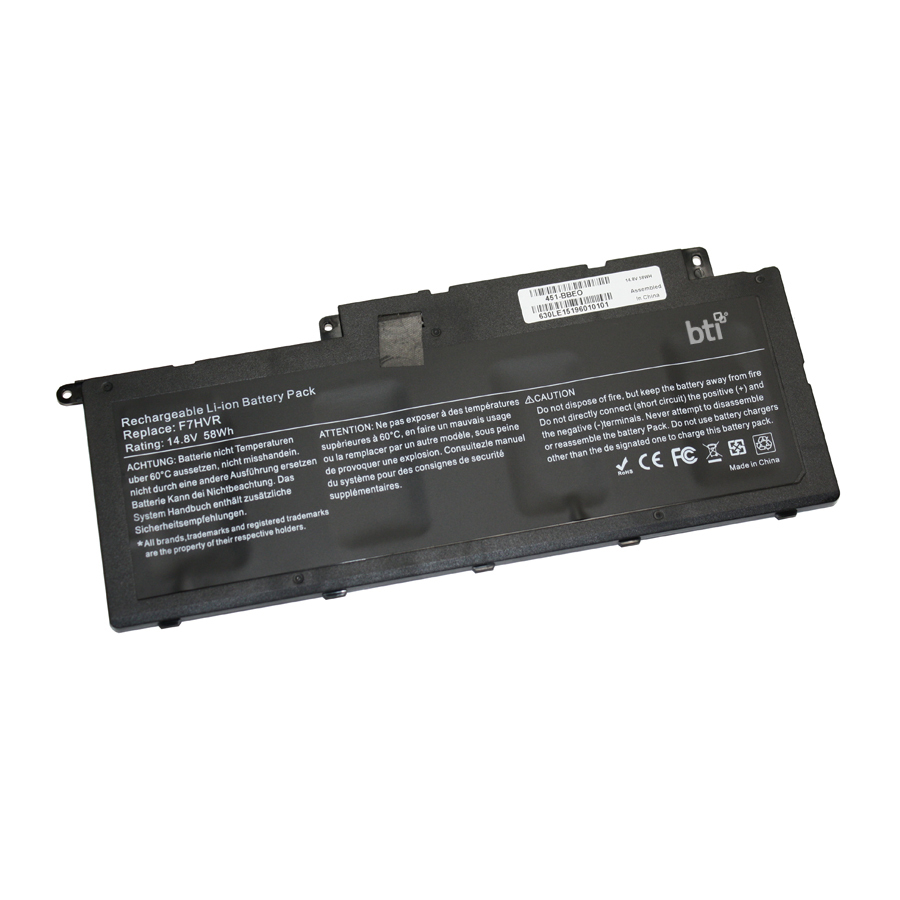 BTI F7HVR Industrial Rechargeable Batteries - Black