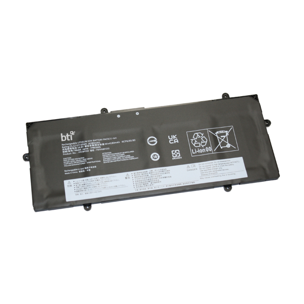BTI 65Wh Industrial Rechargeable Batteries - Black
