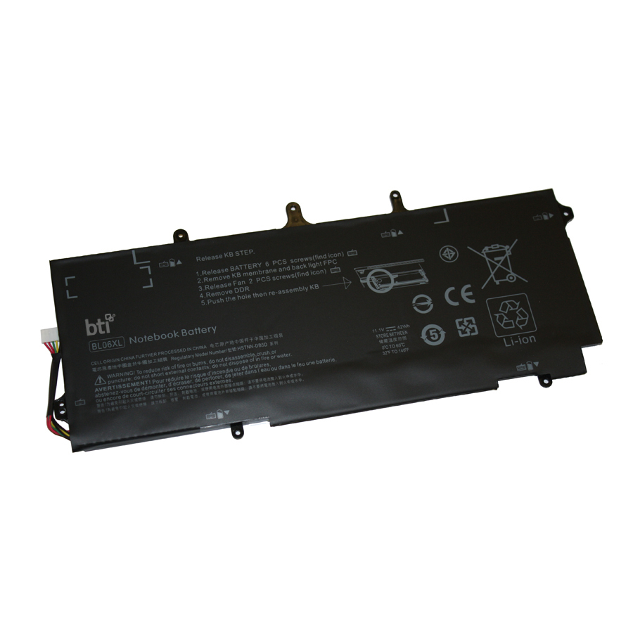 BTI HSTNN-W02C Industrial Rechargeable Batteries - Black
