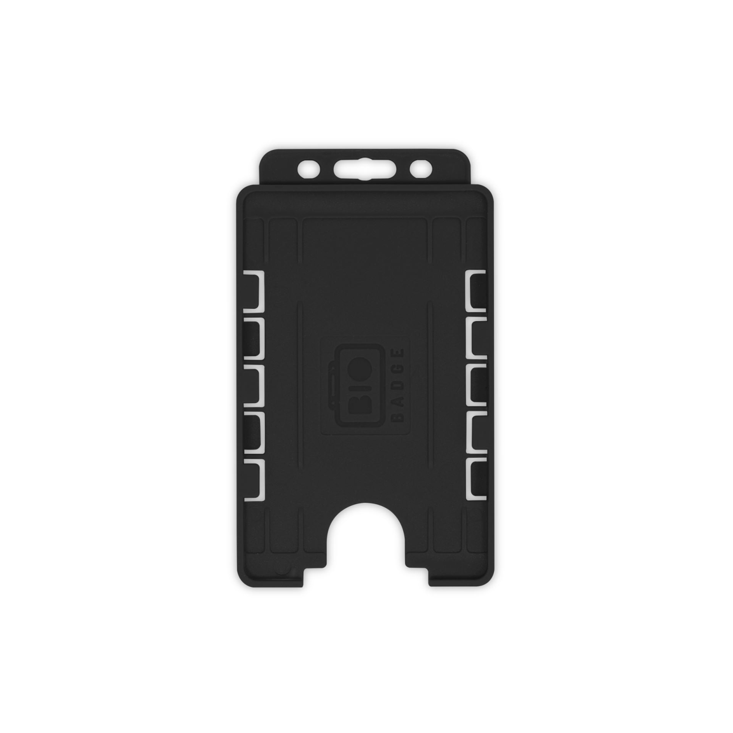 BioBadge Black Dual-Sided BIOBADGE Open Faced ID Card Holders - Portrait (Pack of 100)