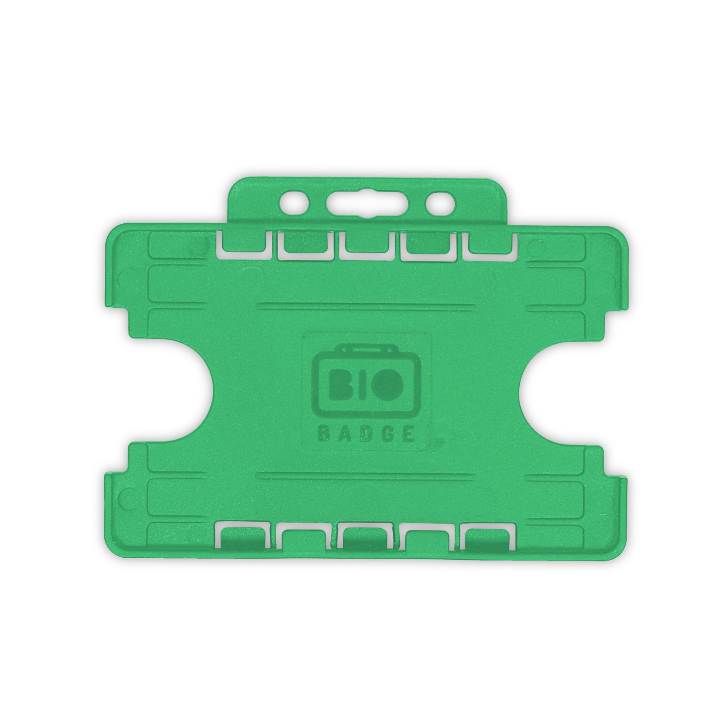 BioBadge Light Green Dual Holders Landscape - Pack of 100