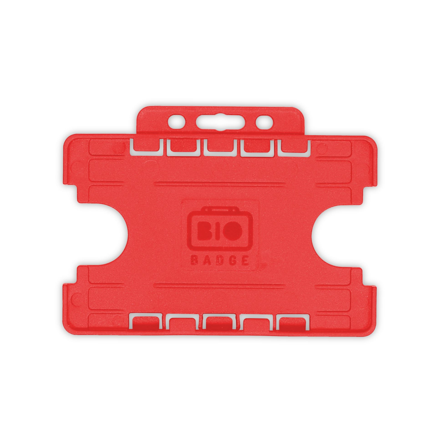 BioBadge Red Dual-Sided Holders Landscape - Pack of 100