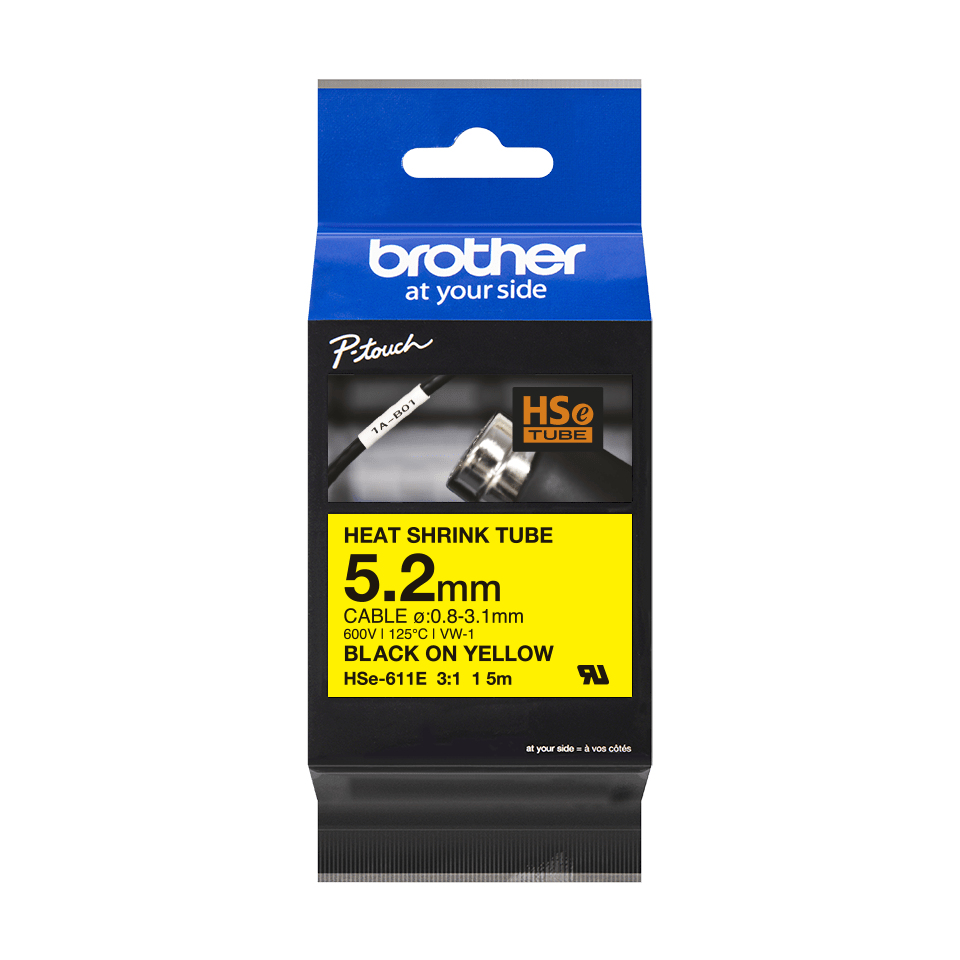 Brother HSE-211E Label-Making Tapes - Yellow