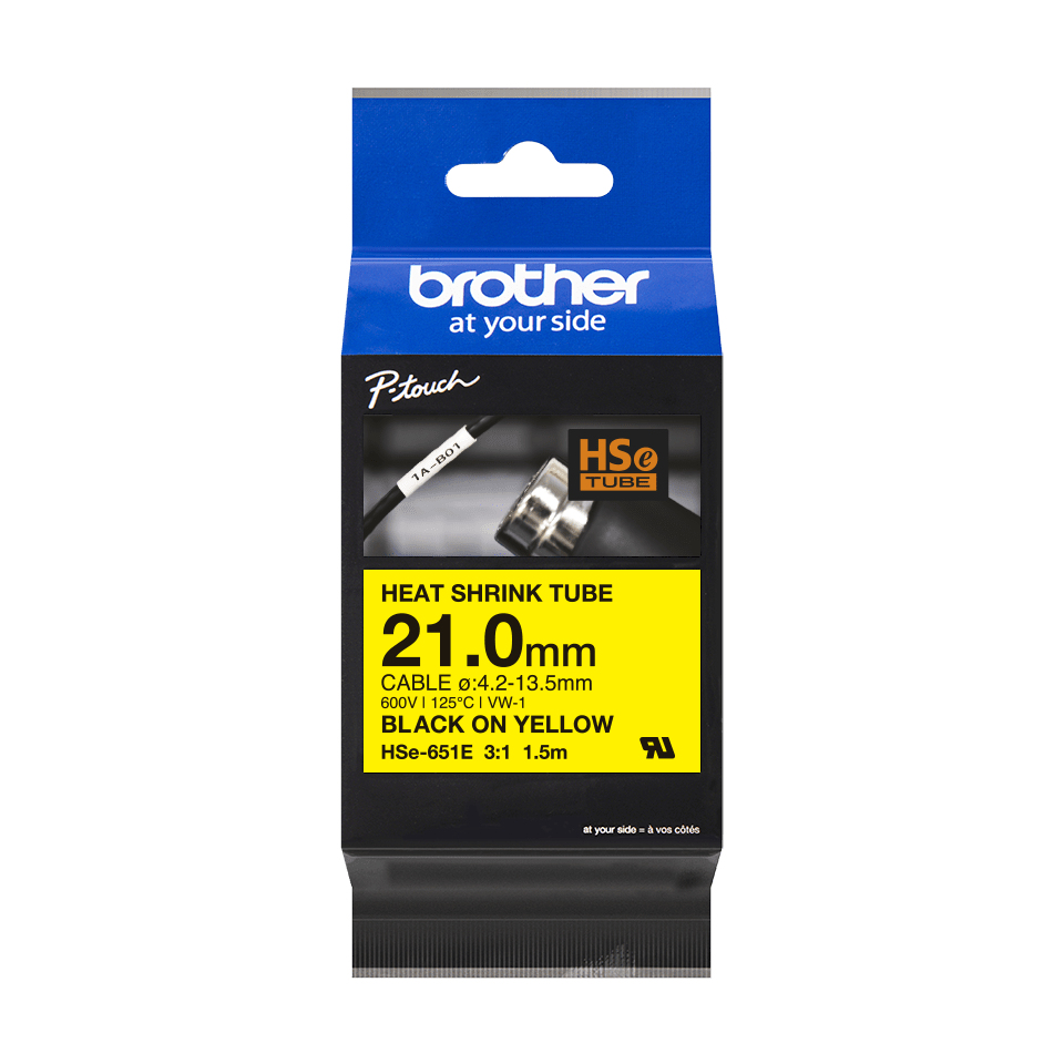 Brother HSE-651E Label-Making Tapes - Yellow