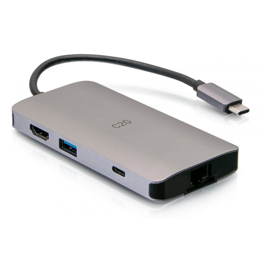 C2G 8-in-1 Laptop Docks & Port Replicators - Grey