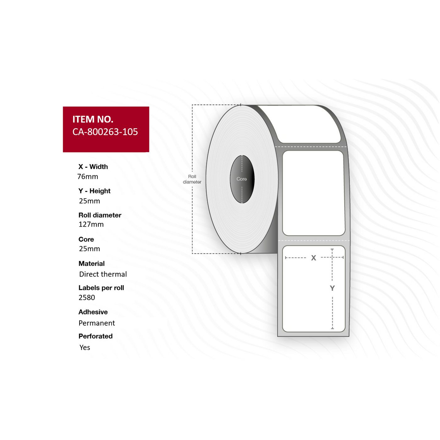 Capture CA-800263-105 Printer Labels