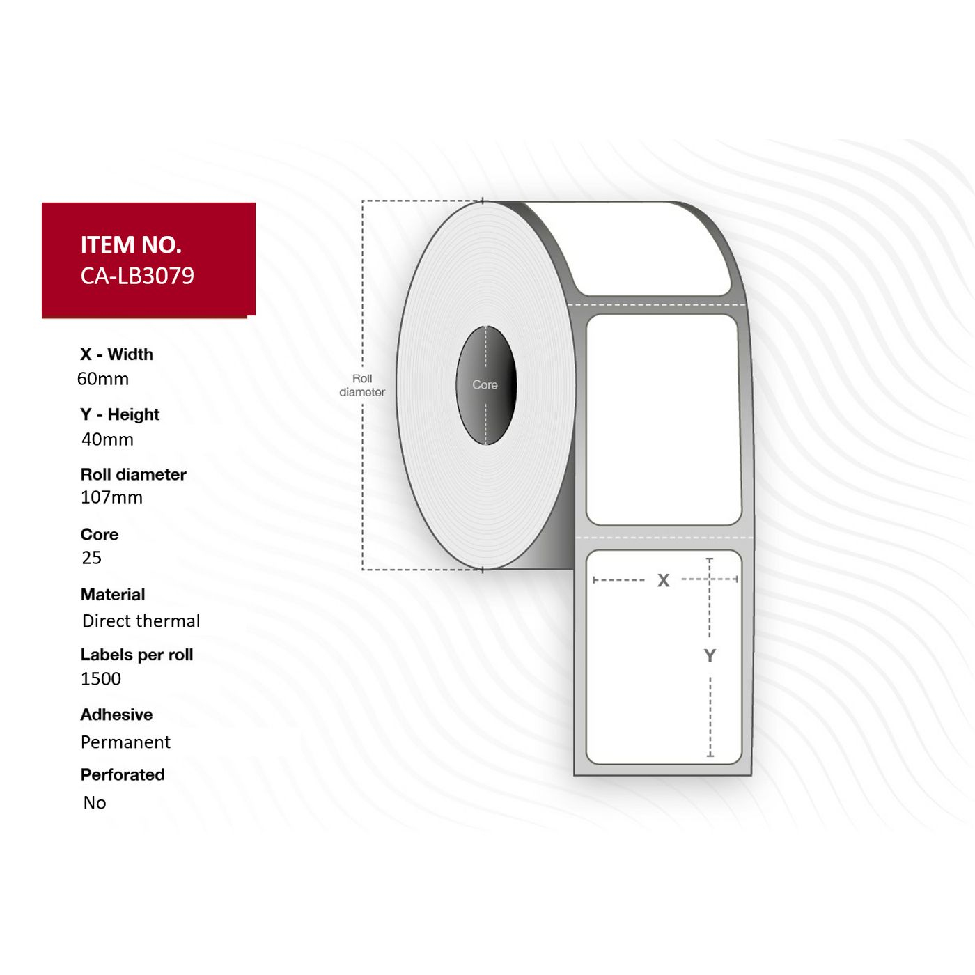 CAPTURE CA-LB3079 Printer Labels - White