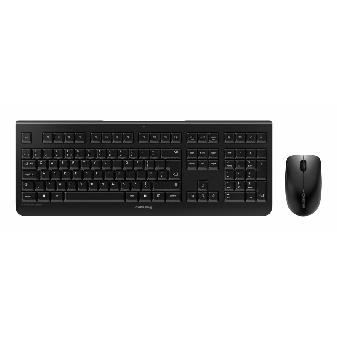 CHERRY DW 3000 Wireless Keyboard & Mouse Set, Black, USB (UK)