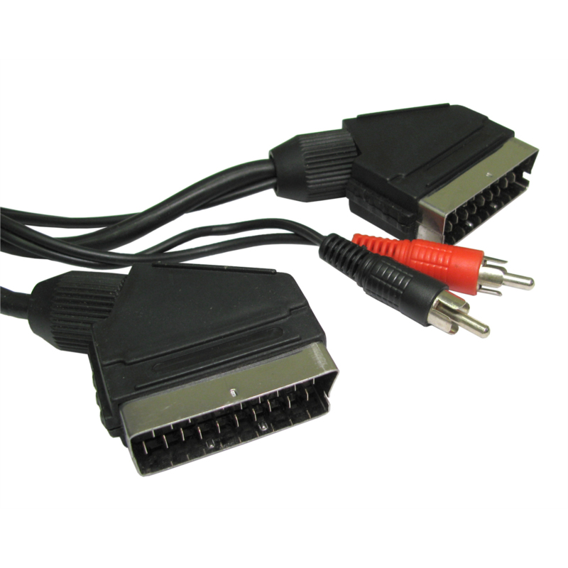 Cables Direct 21-pin SCART Cables - Black
