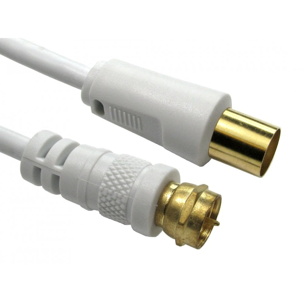 Cables Direct 2-FM-9M-10 Coaxial Cables - White