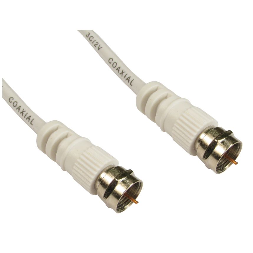 Cables Direct F M/M, 2m coaxial cable White