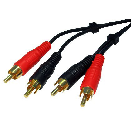 Cables Direct RCA - RCA 2m audio cable 2 x RCA Black, Red