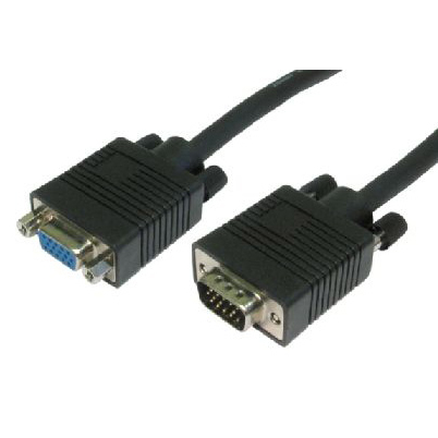 Cables Direct SVGA Extension, 1m VGA cable VGA (D-Sub) Black