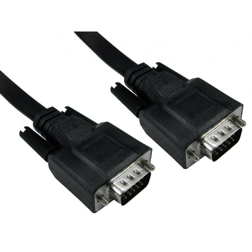 Cables Direct CDEXFLAT-01K VGA Cables - Black