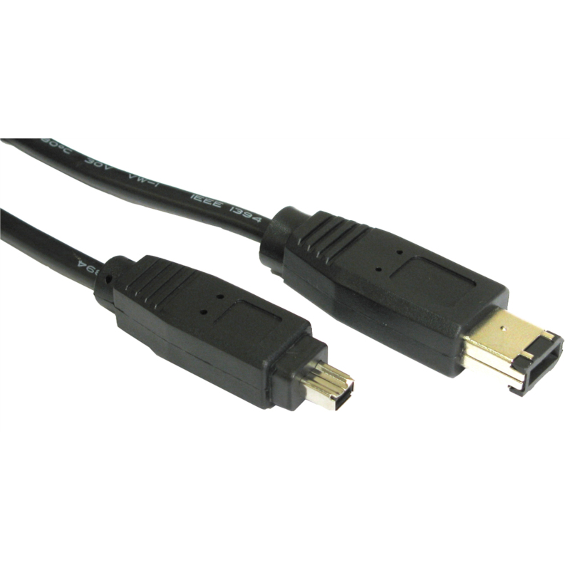 Cables Direct 3m firewire 6 Pin - 4 Pin 4-p 6-p Black