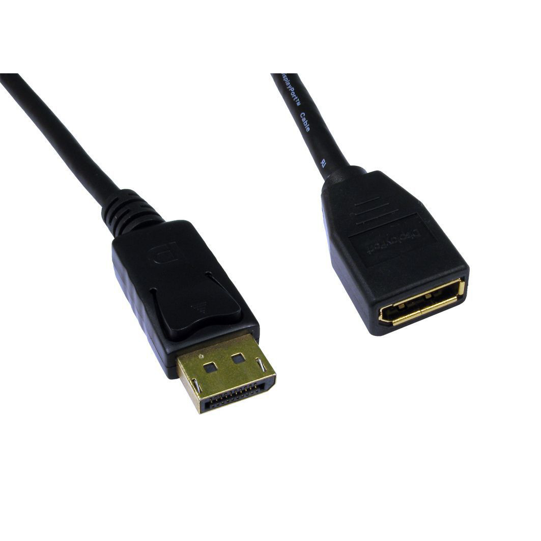 Cables Direct 3m DisplayPort M/F Black