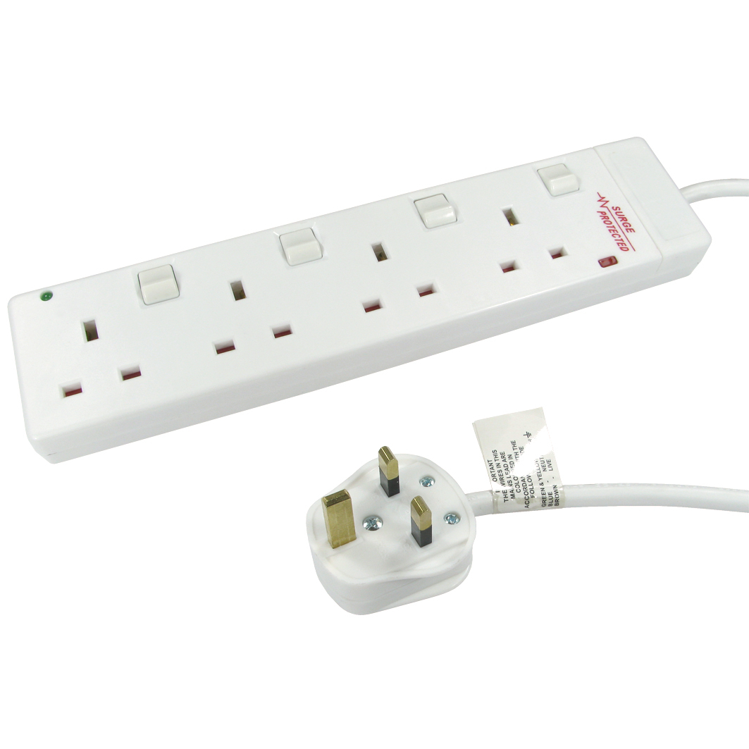 Cables Direct RB-05-4GANGSWD Surge Protectors - White