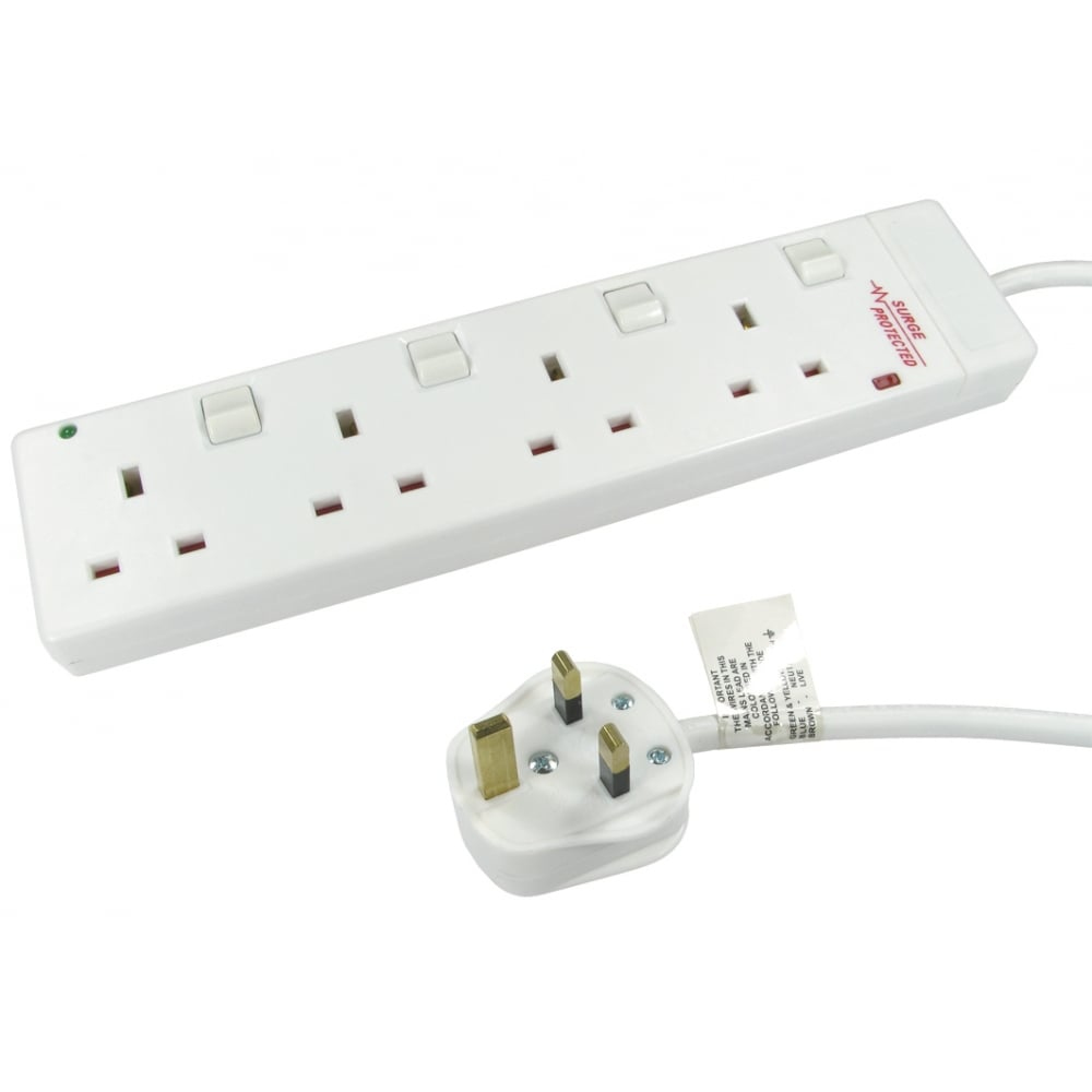 Cables Direct RB-10-4GANGSWD Surge Protectors - White
