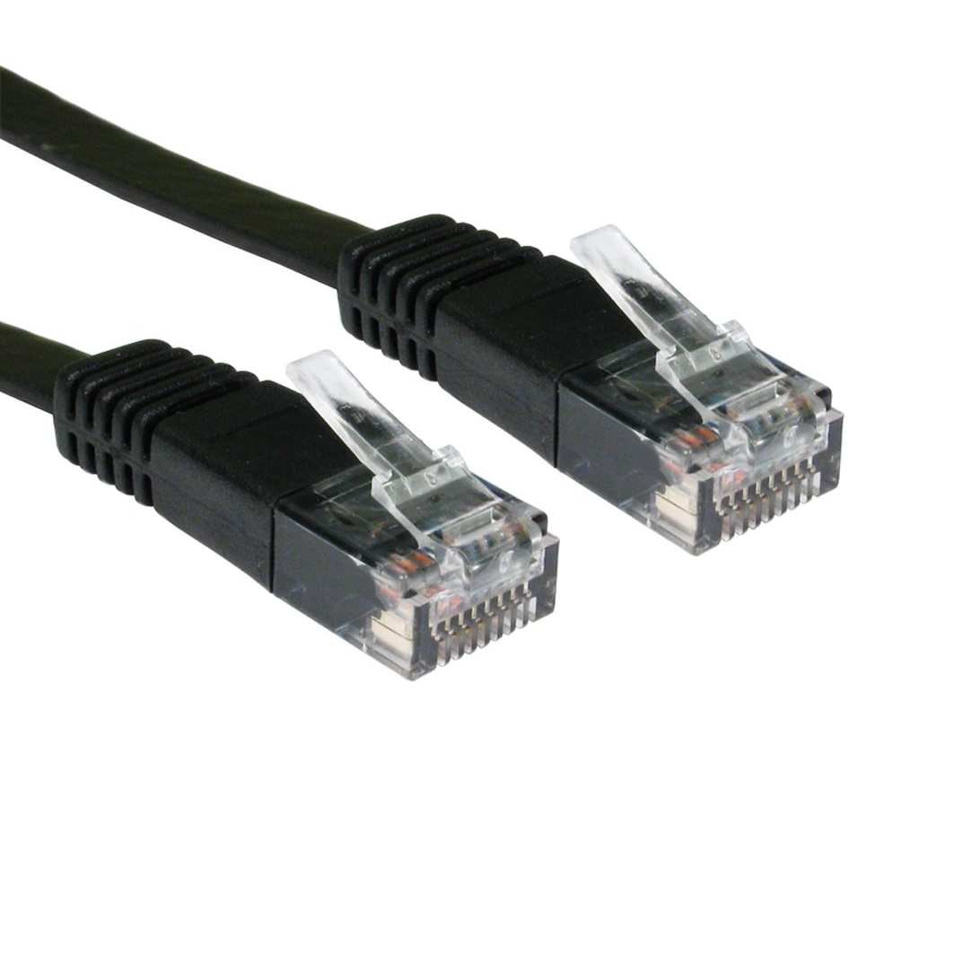 Cables Direct RJFLAT-00K Networking Cables - Black